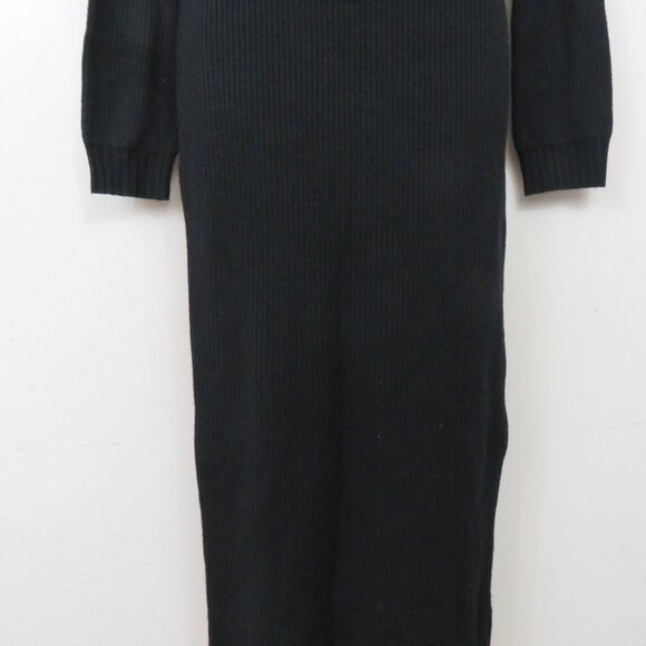 AG Adriano Goldschmied Size XS Wool Cashmere Midi Dress Black Rib Knit NEW - Picture 7 of 8